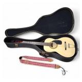 Vtg 6 String Parlor Guitar Acoustic W Strap &