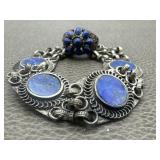 Lapis Lazuli Filigree Links Bracelet & Vintage