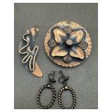Artisan Copper Brooch, Pendant & Screw Back