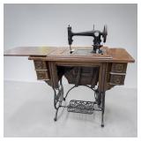 Antique Domestic Treadle Sewing Machine Wood is