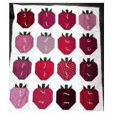 Hand Tied Machine Sewn Strawberry Quilt 46ï¿½ï¿½x56ï¿½ï¿½