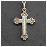 Sterling Silver Cross Pendant & Chain Necklace
