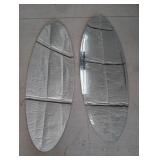2 Oval Beveled Mirrors