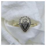 SZ. 7, 10K YELLOW GOLD .25 CTW DIAMOND RING