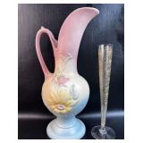 Hull Pottery Vase 13.75ï¿½ï¿½ Tall w/ Gold Overlay