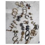 Ginger Jar w/ Costume Jewelry Necklaces/ Earrings