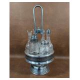 Antique Wilcox Silver Plate Rotating 6 Condiment