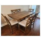 Bar Height Dining Table & 6 Chairs 2 Leaves