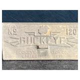 CAST-IRON BUCKEYE INCUBATOR CO. ID PLATE/DOOR