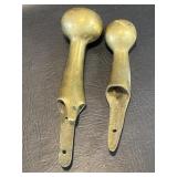 2 Solid Brass Antique Hames Handle / Cane Walking