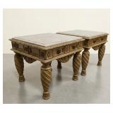 Pair of Modern Ashley Bisque Style Side Tables