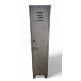 Vtg Metal Storage Locker 78" Tall No Key Front