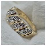 SZ. 7, 14K YELLOW GOLD DIAMOND.05 CTW RING