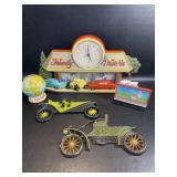 Vintage Cast Car Decor, Drive In Clock , Globe