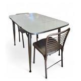 MCM Formica Table With Folding Chairs