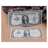 1923 Large $1 Blue Seal Note & 1928 $1