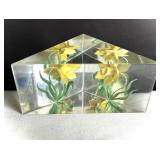 Vintage Lucite Paperweight Intaglio Reverse