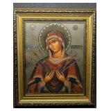 Framed Virgin Mary with 7 Swords Orthodox
