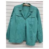 Ladies Turquoise Jean Style Jacket 1X