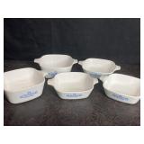 5 PCS. CORNING WARE BLUE CORNFLOWER 3 PETITE PANS