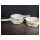 3 CORNING WARE SPICE OF LIFE CASSEROLES 2 W/