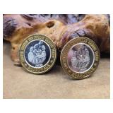 2 - .999 Fine Silver Casino Tokens 1oz Each