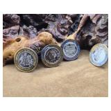 4 - .999 Fine Silver Casino Tokens 1oz Each