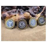 4 - .999 Fine Silver Casino Tokens 1oz Each