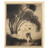 1926 Louis Icart Original Etching Bathers Signed