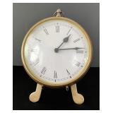 Large Pocket Watch Clock w Brass Easel Quartz