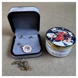 VTG Pierced Earrings Pairs & Singles w/ Enamel