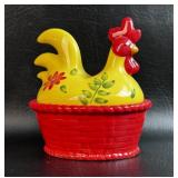 Ceramic Rooster on a Nest
