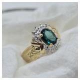 SZ. 7, 14K YELLOW GOLD 1.25 CT LC EMERALD WITH