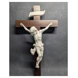 Alabaster & Wood Crucifix , Wall Mount