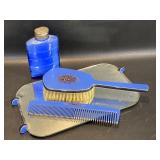 Vintage Dresser Set Blue & Black, Brush Comb