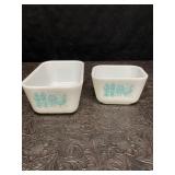 2 VINTAGE PYREX AMISH BUTTERPRINT REFRIGERATOR