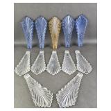 Old Art Deco Style Saphire Glass Lamp Accents  +