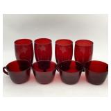 RUBY RED GLASSES & CUPS