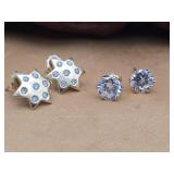 14K Gold Earrings Lg CZ