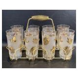 Vintage Libbey Golden Foliage 12 Oz. Tumbler Set