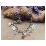 !4K Gold Charm Bracelet 32.4g