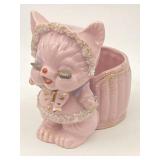 VINTAGE LEFTON EXCLUSIVES CERAMIC PINK KITTY CAT