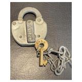 C&NW RR Railroad Padlock & Key