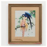 Signed Loretta Macaw / Cockatoo Painting