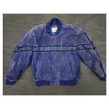 Vtg Purple Suede Mens Leather Jacket Western Sz