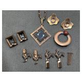 Copper Necklaces, Earrings, Brooch & Wall Hooks