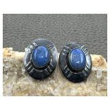 Denim Lapis & Sterling Silver Earrings