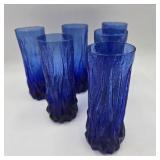 Set of 6 Mid-Century Cobalt Glasses