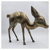 10" Vintage Brass Fawn Figurine