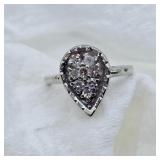 SZ. 3, 14K WHITE GOLD .40 CTW DIAMOND RING